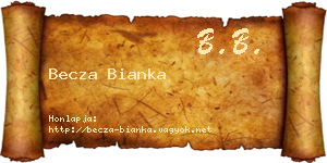 Becza Bianka névjegykártya